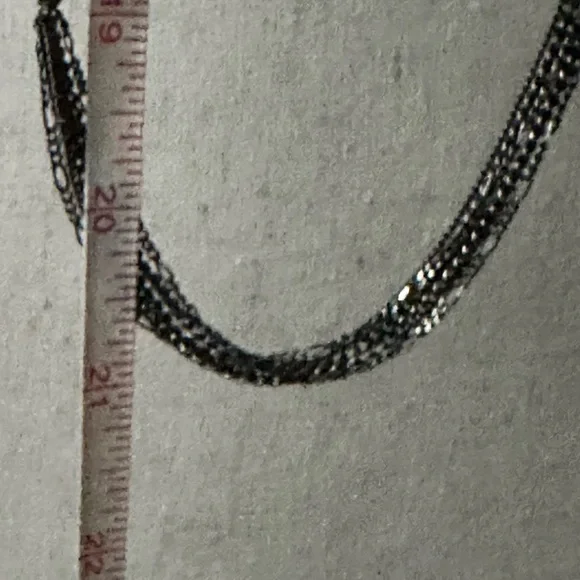 Betsey Johnson Gunmetal Chains and Clear Beads Necklace - Picture 4 of 7